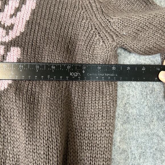 Wooden Ships Sweater Womens S/M Mohair Wool Blend Stay Cozy Brown Oversized Crew - Picture 4 of 7